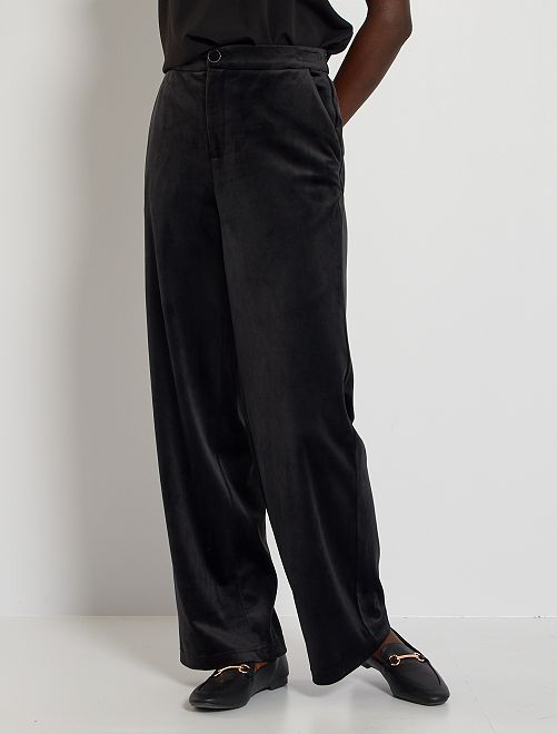 Pantalón ancho de terciopelo                             negro 
