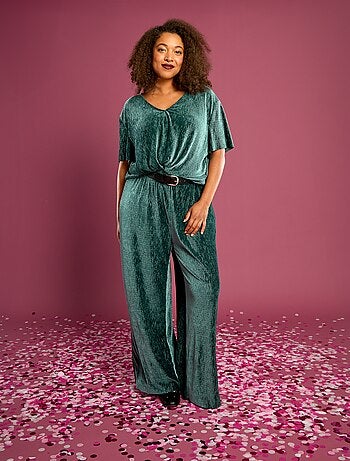 Pantalón ancho de terciopelo