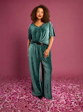 Pantalón ancho de terciopelo