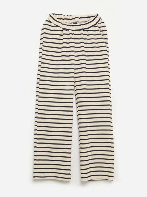 Pantalón ancho de tiro alto - colección fácil de poner - Kiabi Pantalón ancho de tiro alto - colección fácil de poner - Kiabi