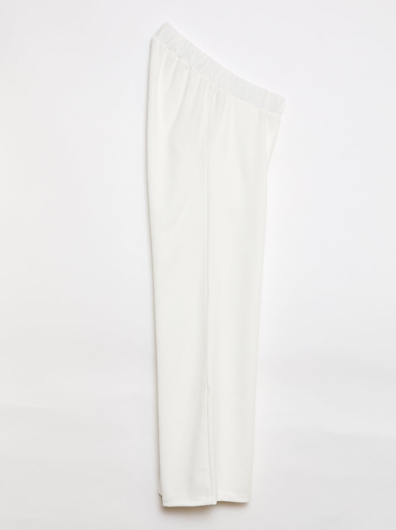 Pantalón ancho de tiro alto - Fácil de Poner Blanco - Kiabi