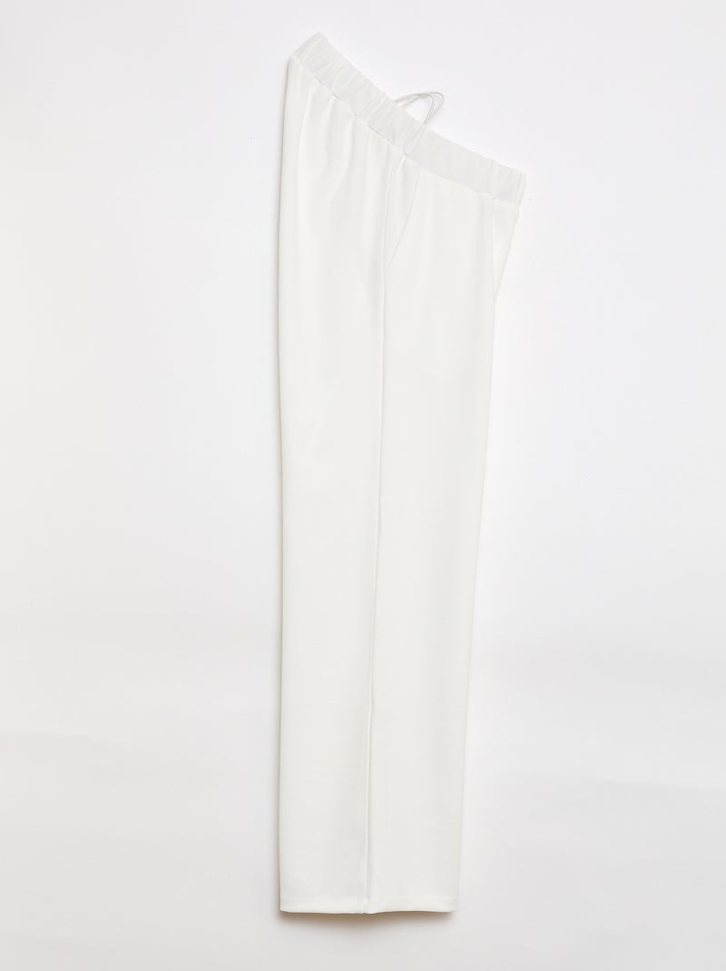 Pantalón ancho de tiro alto - Fácil de Poner Blanco - Kiabi