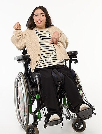 Pantalón ancho de tiro alto - Fácil de Poner