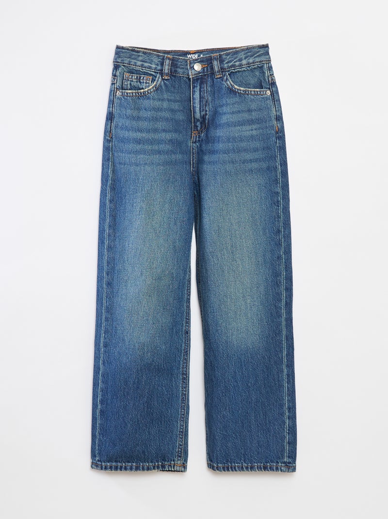 Pantalón ancho de tiro alto AZUL - Kiabi