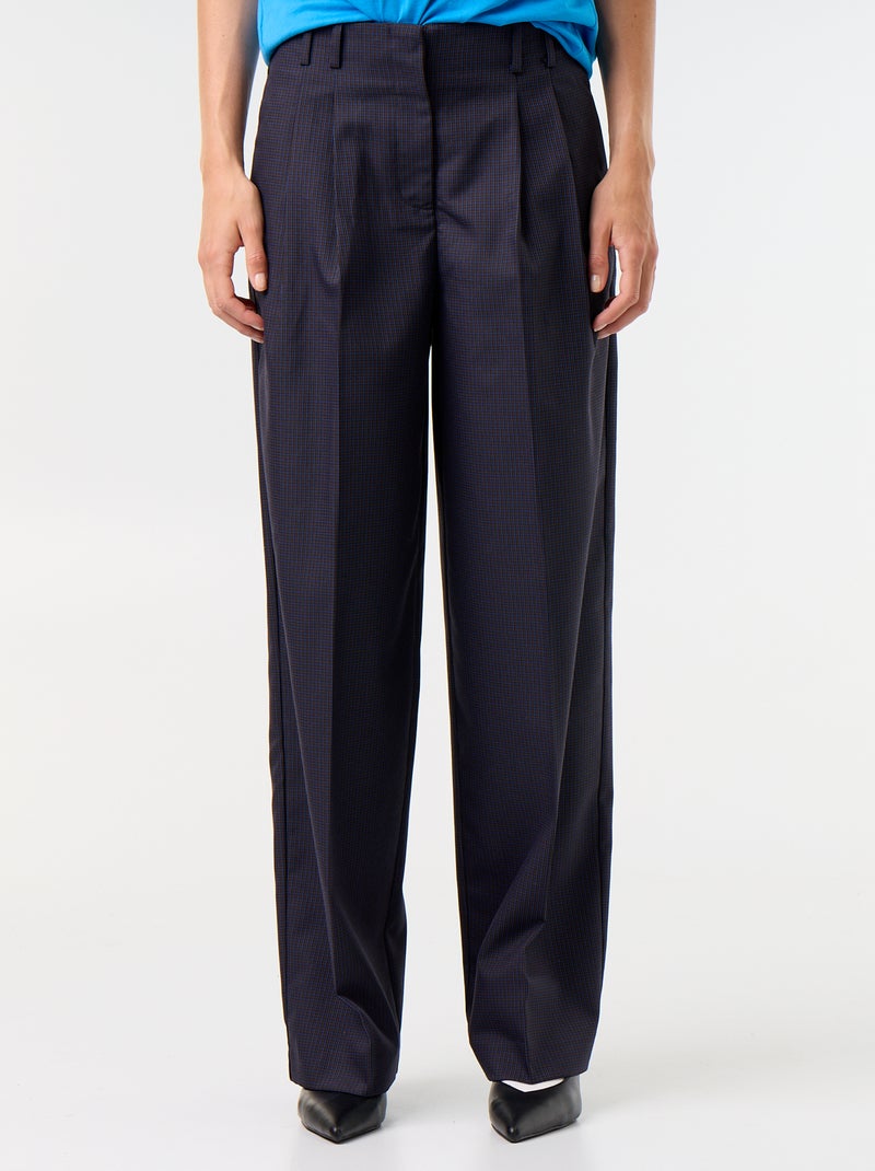 Pantalón ancho de tiro alto Azul - Kiabi