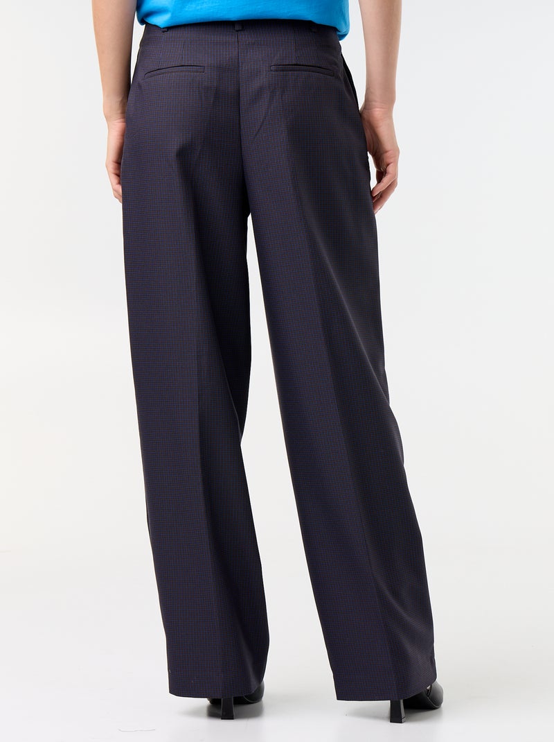 Pantalón ancho de tiro alto Azul - Kiabi
