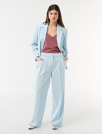 Pantalón ancho de tiro alto con 5 bolsillos