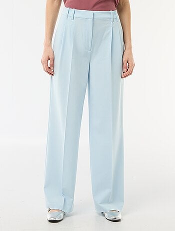 Pantalón ancho de tiro alto con 5 bolsillos