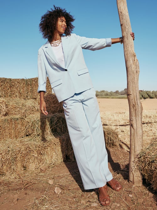 Pantalón ancho de tiro alto con 5 bolsillos - Kiabi