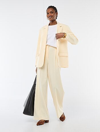 Pantalón ancho de tiro alto con 5 bolsillos