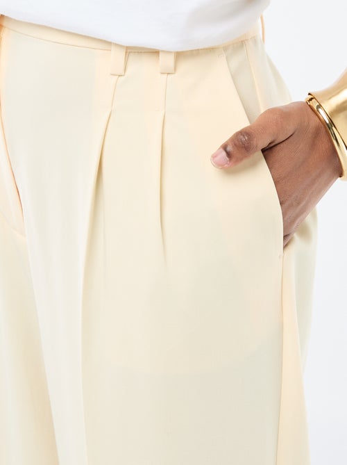 Pantalón ancho de tiro alto con 5 bolsillos - Kiabi