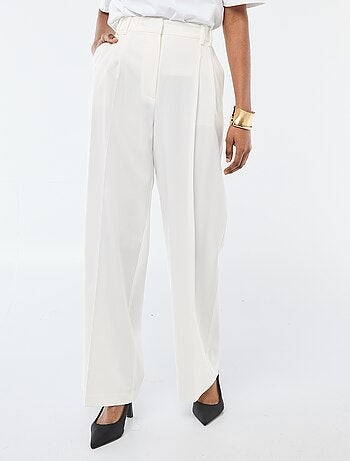 Pantalón ancho de tiro alto con 5 bolsillos