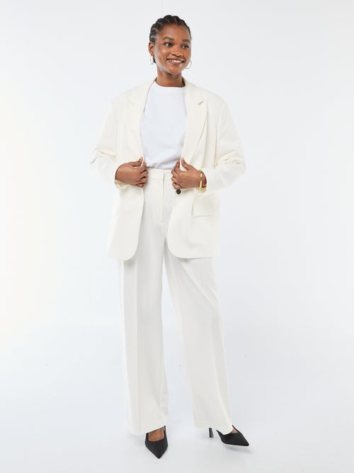 Pantalón ancho de tiro alto con 5 bolsillos - Kiabi