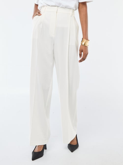 Pantalón ancho de tiro alto con 5 bolsillos - Kiabi