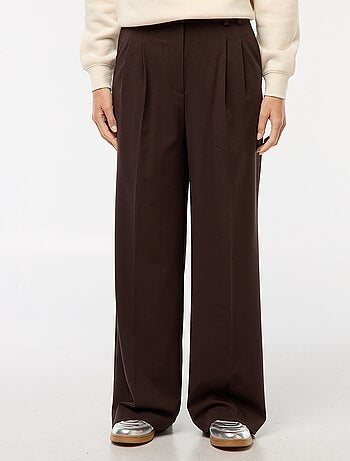 Pantalón ancho de tiro alto con 5 bolsillos