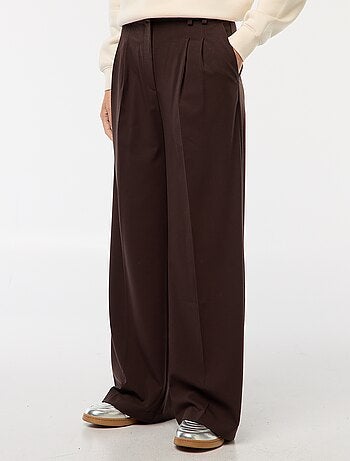 Pantalón ancho de tiro alto con 5 bolsillos