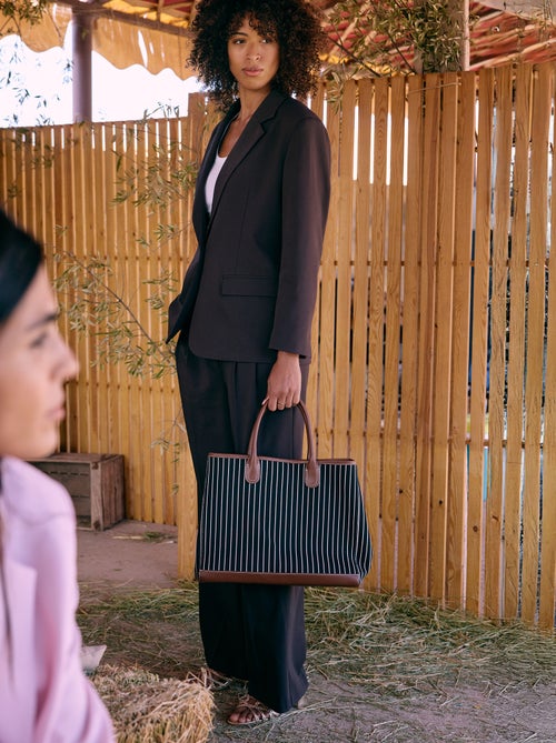 Pantalón ancho de tiro alto con 5 bolsillos - Kiabi