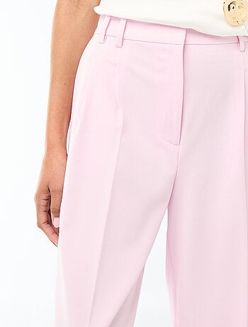 Pantalón ancho de tiro alto con 5 bolsillos