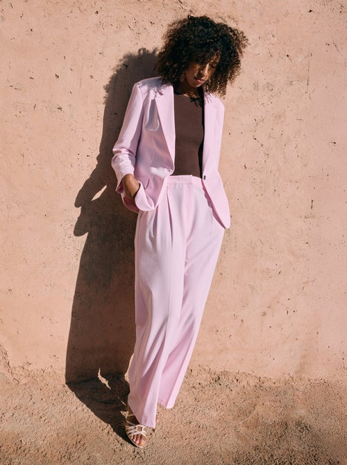 Pantalón ancho de tiro alto con 5 bolsillos - Kiabi