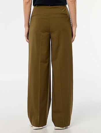Pantalón ancho de tiro alto con 5 bolsillos