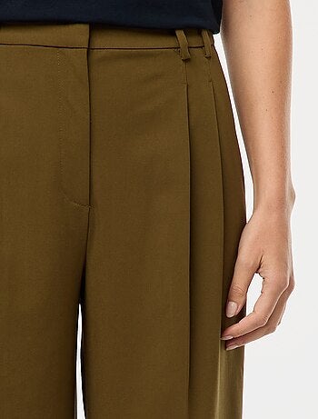 Pantalón ancho de tiro alto con 5 bolsillos