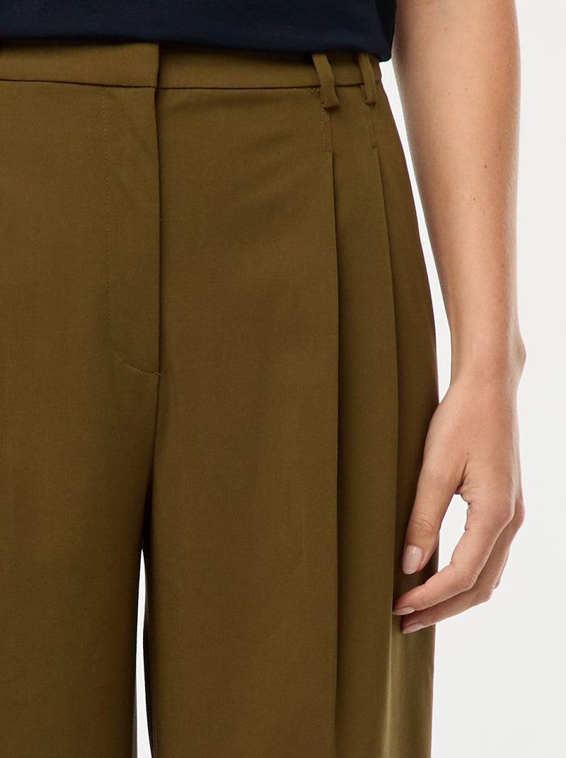 Pantalón ancho de tiro alto con 5 bolsillos Verde - Kiabi