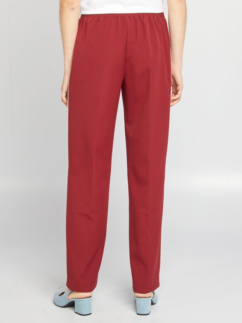 Pantalón ancho de tiro alto con bandas con contraste ROJO - Kiabi