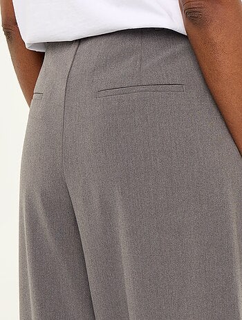 Pantalón ancho de tiro alto con pinzas