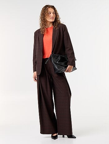 Pantalón ancho de tiro alto con pinzas