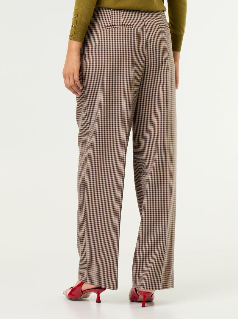 Pantalón ancho de tiro alto Marron - Kiabi