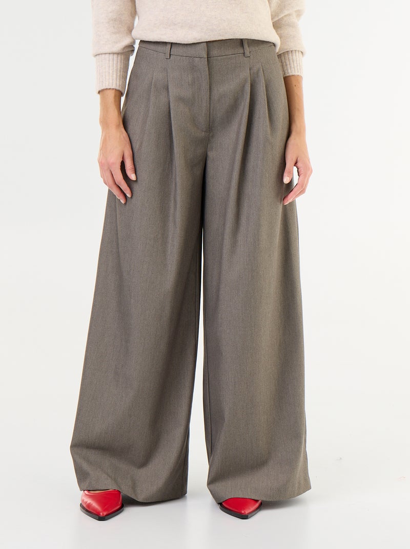 Pantalón ancho de tiro alto Verde - Kiabi