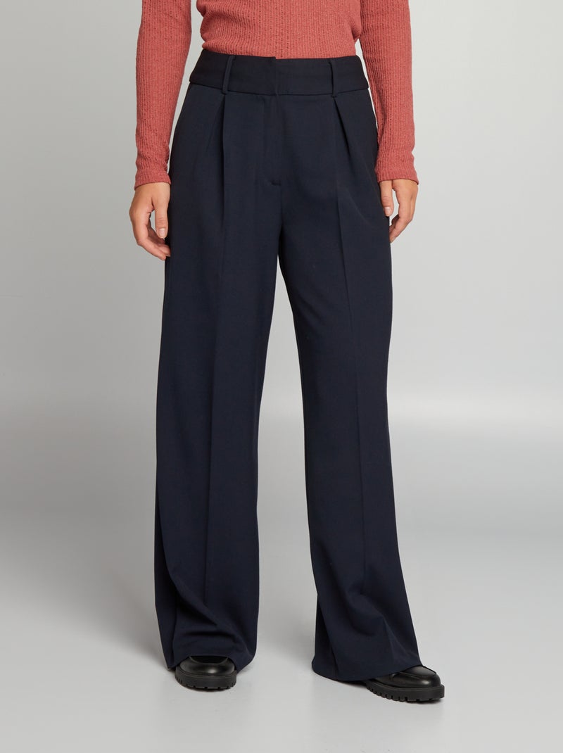 Pantalón ancho de traje AZUL - Kiabi