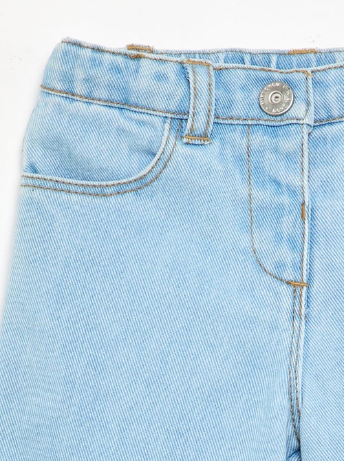 Pantalón ancho de vaquero con volantes - Kiabi