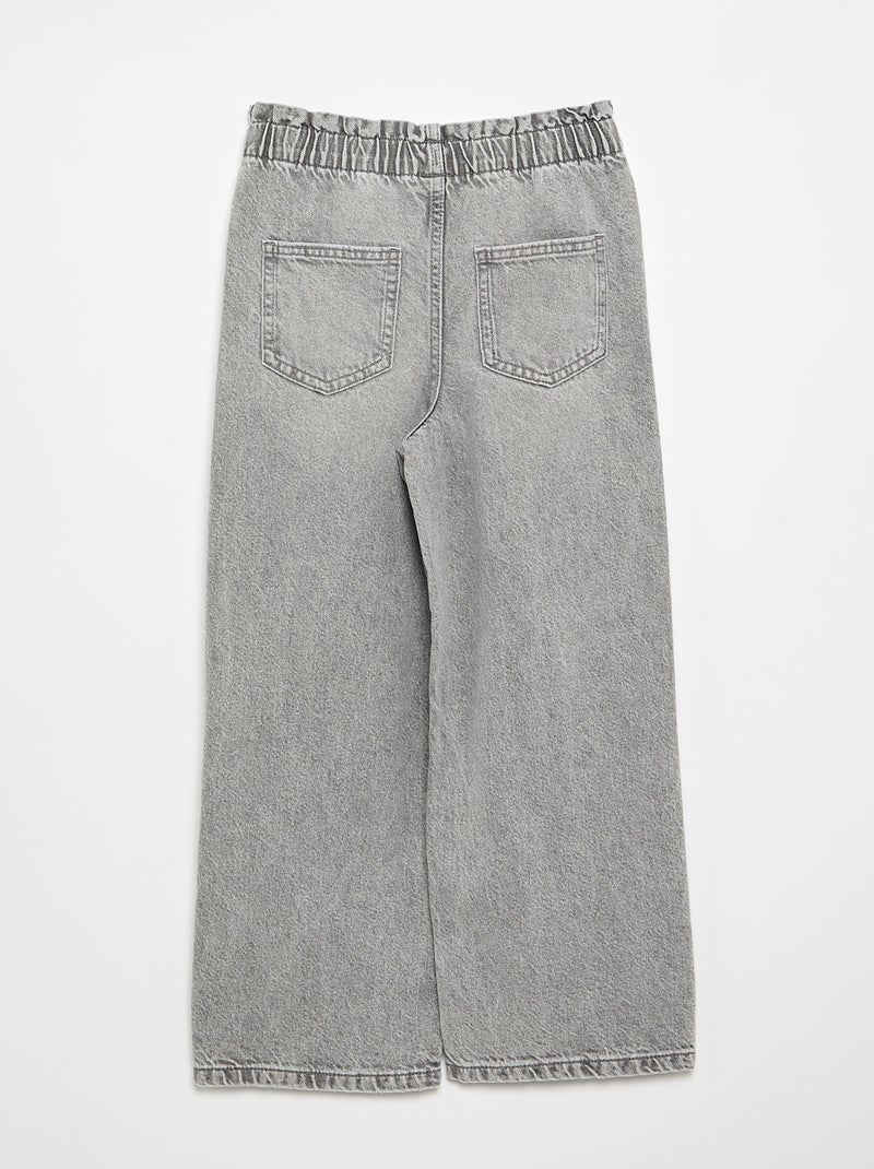 Pantalón ancho de vaquero Gris - Kiabi