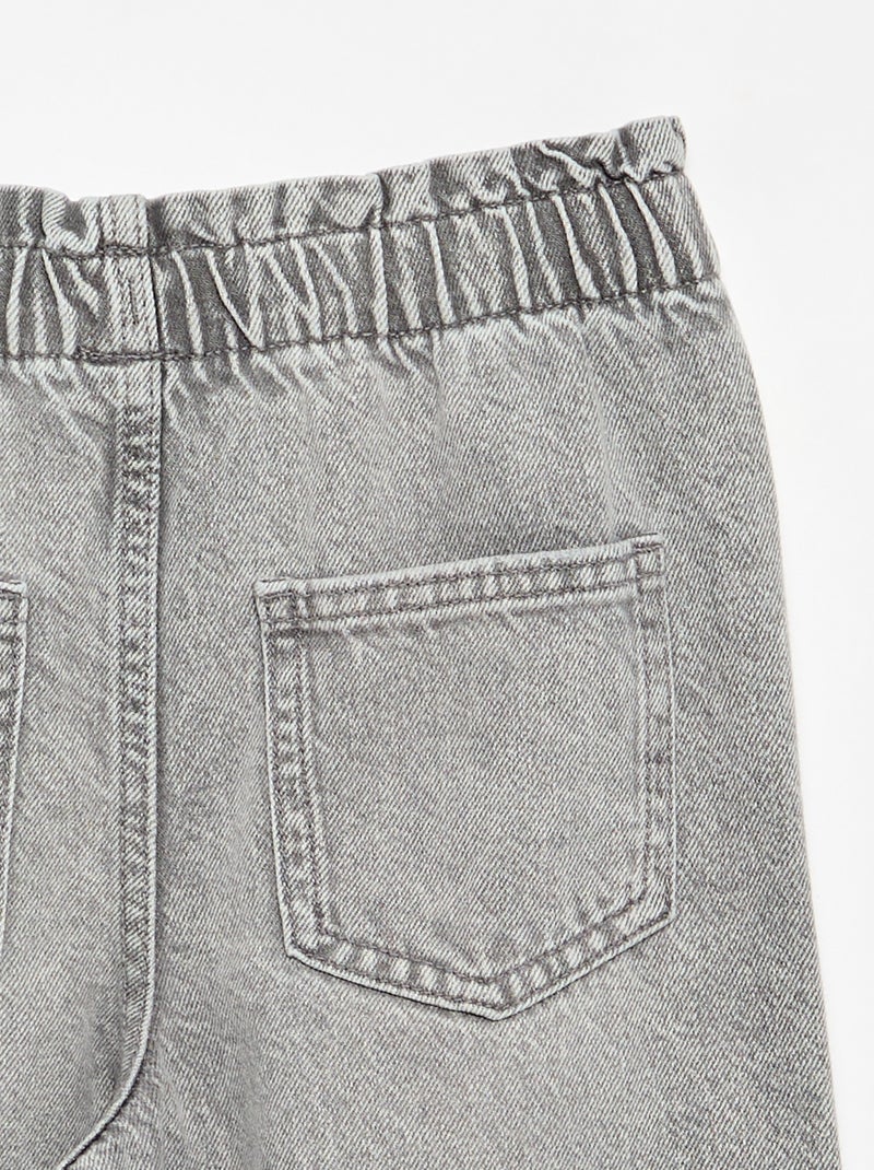 Pantalón ancho de vaquero Gris - Kiabi