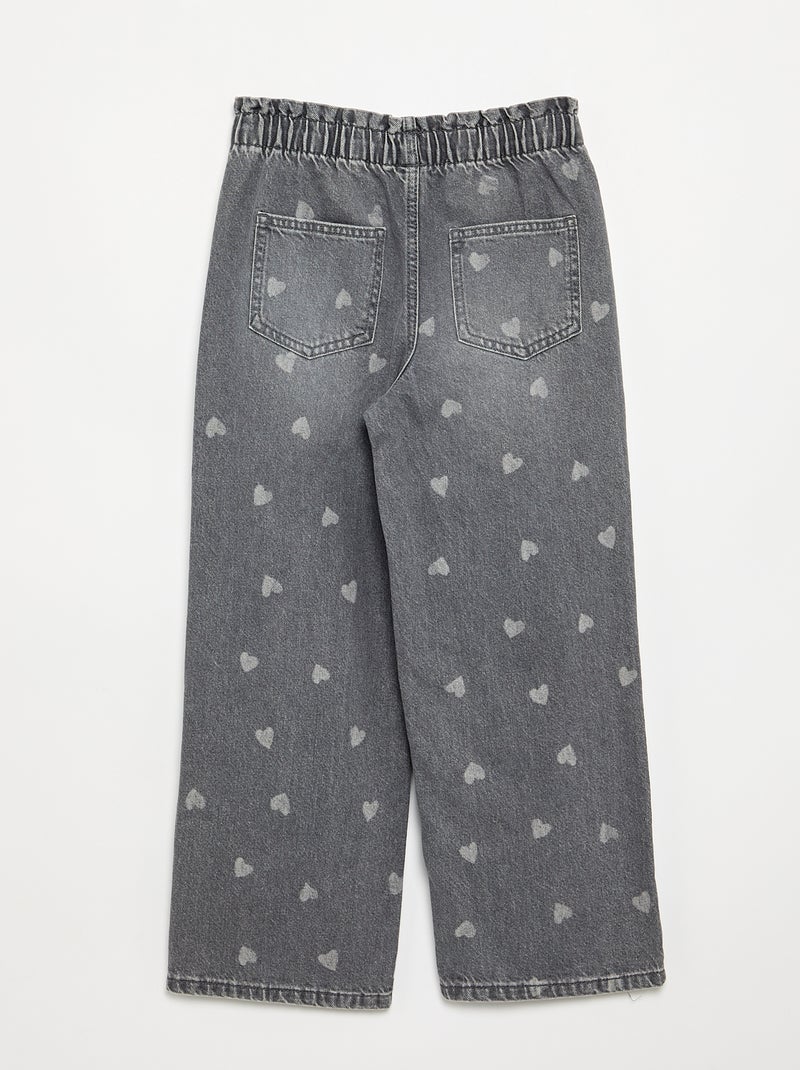Pantalón ancho de vaquero Gris - Kiabi
