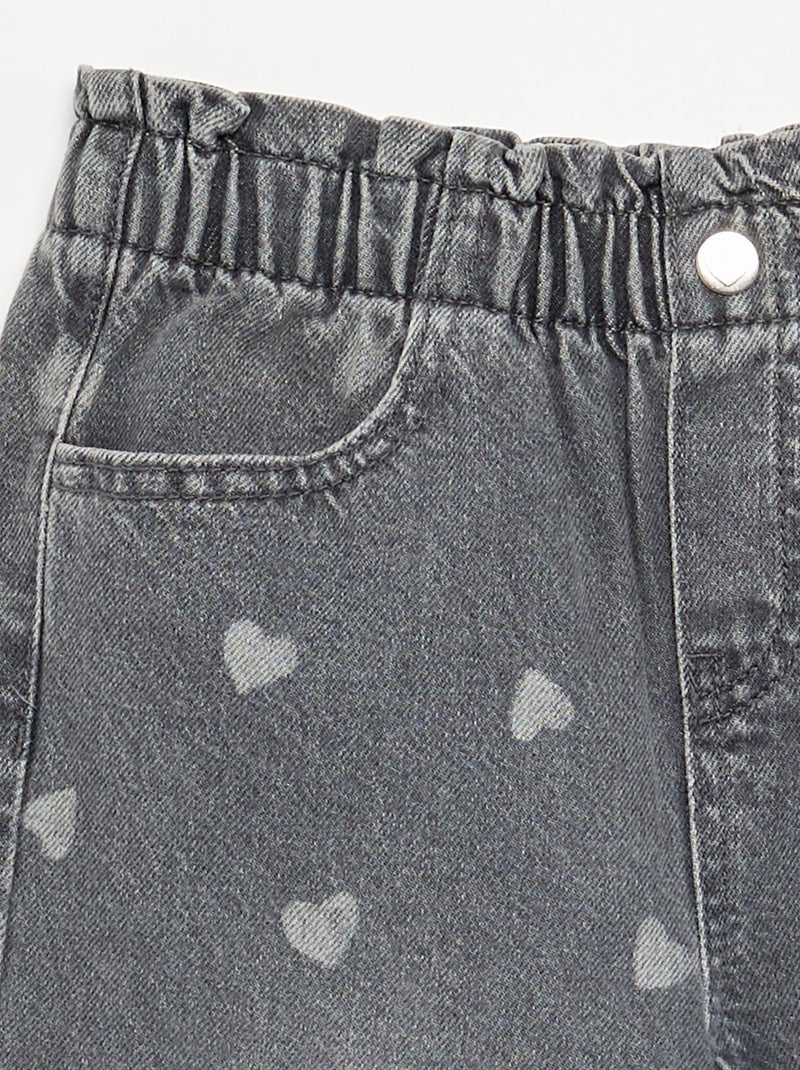 Pantalón ancho de vaquero Gris - Kiabi