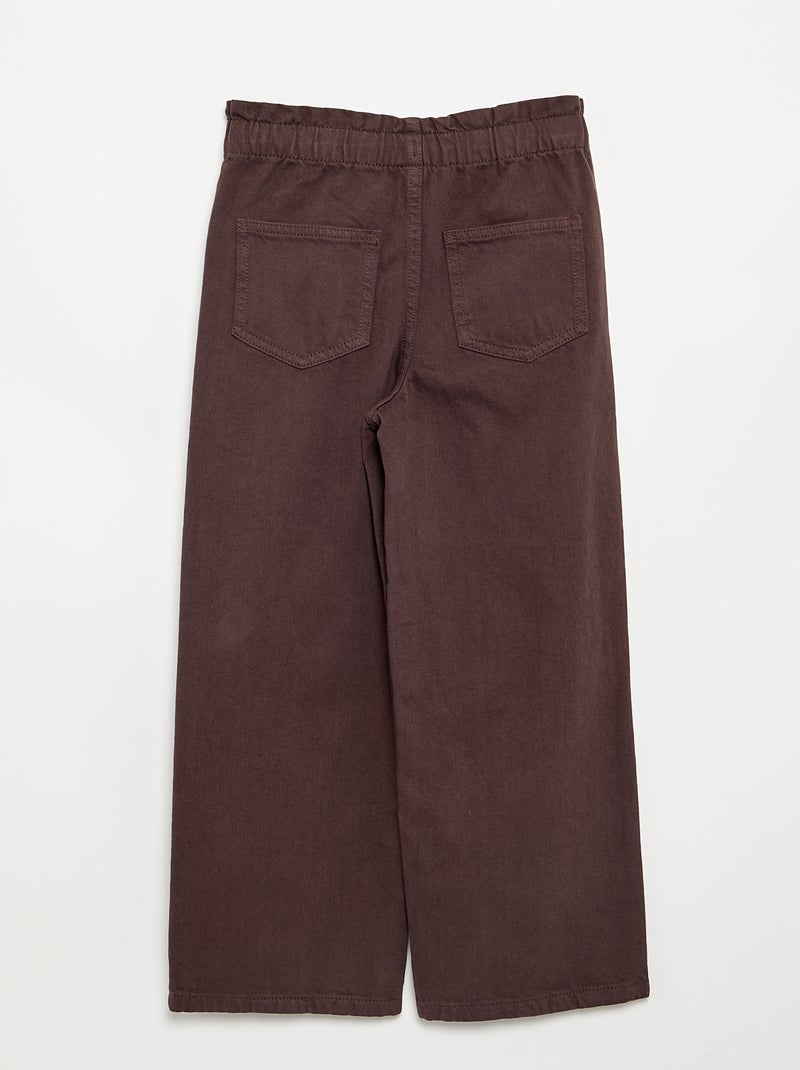 Pantalón ancho de vaquero Marron - Kiabi