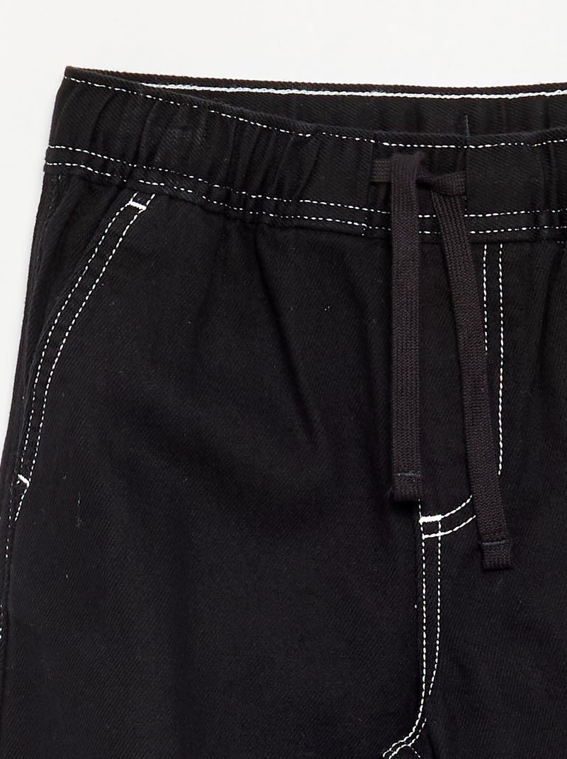 Pantalón ancho de vaquero Negro - Kiabi