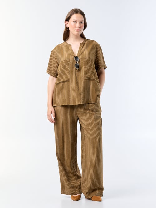 Pantalón ancho de viscosa fluida - Kiabi
