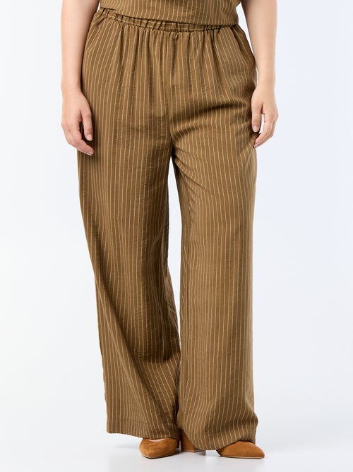 Pantalón ancho de viscosa fluida - Kiabi