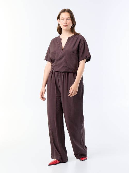 Pantalón ancho de viscosa fluida - Kiabi