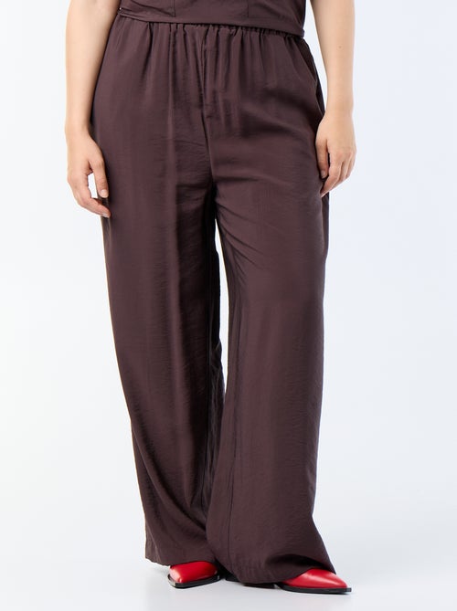 Pantalón ancho de viscosa fluida - Kiabi