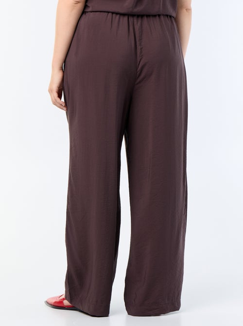 Pantalón ancho de viscosa fluida - Kiabi