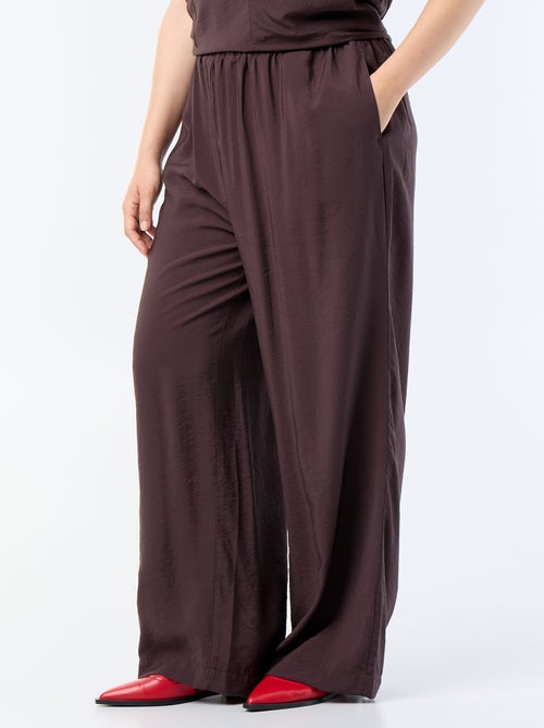 Pantalón ancho de viscosa fluida - Kiabi