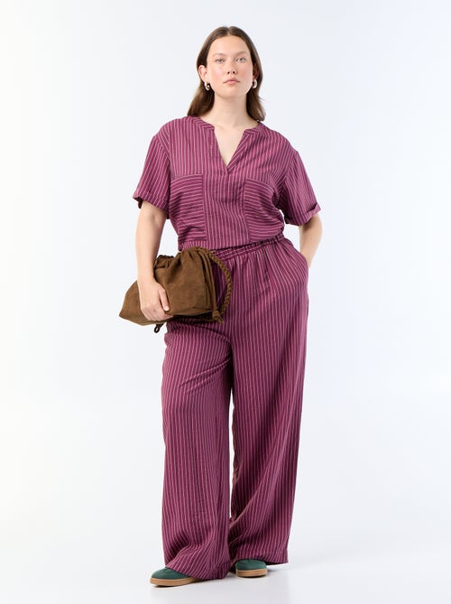 Pantalón ancho de viscosa fluida - Kiabi