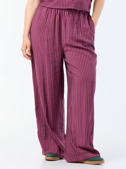Pantalón ancho de viscosa fluida - Kiabi