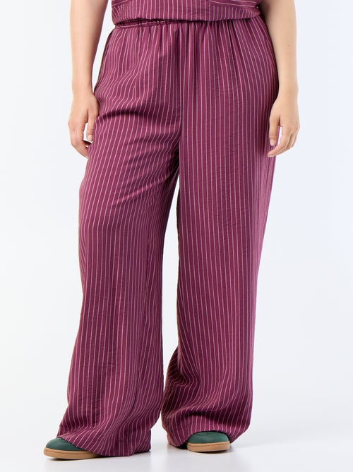 Pantalón ancho de viscosa fluida - Kiabi