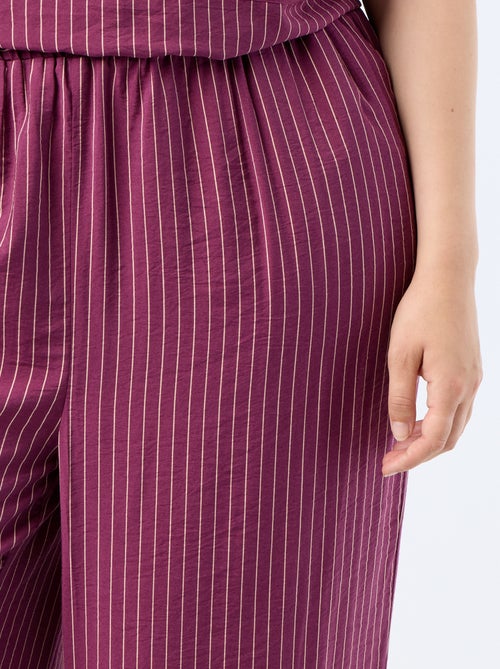 Pantalón ancho de viscosa fluida - Kiabi