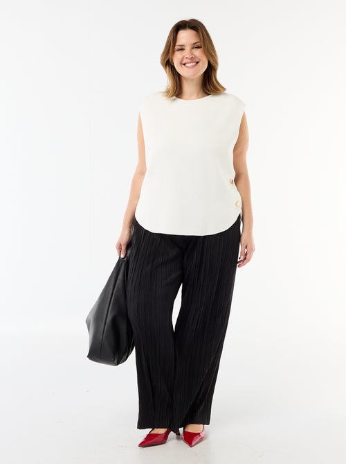 Pantalón ancho elástico acanalado - Kiabi